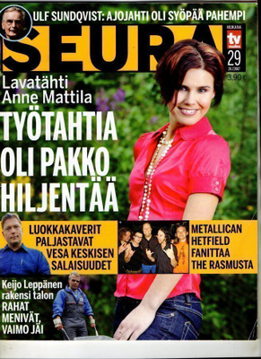 Seura n:o 29 2007 Anne Mattila. Keijo. Metallica. Vesa
