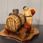 vintage figuraalinen dekantteri Two Monks & Barrel Chalk war - pikkukuva 2
