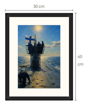 Uusi Sukellusvene art print kehystetty 30 cm x 40 cm