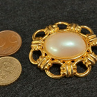 vintage solki rintakoru rintaneula kuluttua Gold Tone Caboch - pikkukuva 3