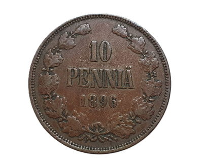 10 Penniä 1896 Variantti!? 9 vinossa oikealle!
