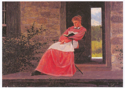 Winslow Homer: Lukeva nainen kuistilla