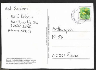 Postiläh.- Yl.m. 1.lk 1999 (LAPE 1472) Säviäntaipale 8.11.99