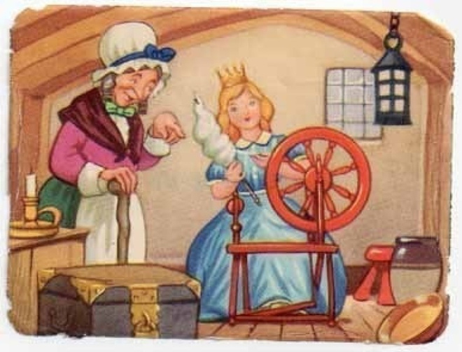 MLP 985 / SATUNELKKU: Ruusunen kehrää lankaa. 1950-l.