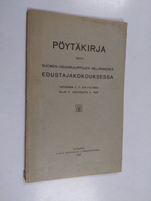 Pöytäkirja tehty Suomen osuuskauppojen neljännessä edusta...