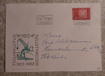 1962  Tullihallitus FDC