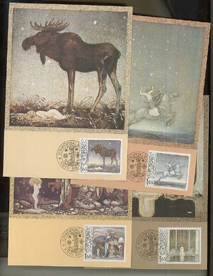Ruotsi Mi 1178-81 maximikortit PFA Nr. 1 - 4