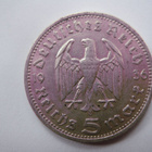 Natsi-Saksa 5 Reichsmark 1936 D Paul von Hindenburg - pikkukuva 1