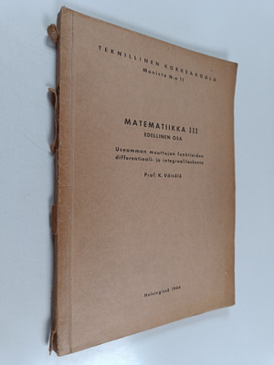 Kalle Väisälä : Matematiikka 3 : edellinen osa : useamman...