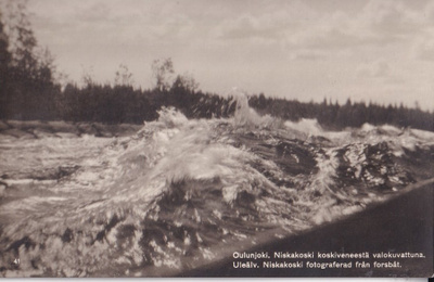 Oulunjoki, Niskakoski koskiveneestä valokuvattuna . b642