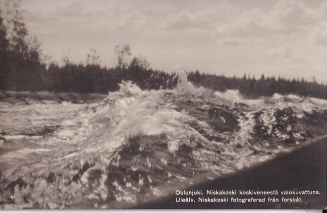 Oulunjoki, Niskakoski koskiveneestä valokuvattuna   .   b642