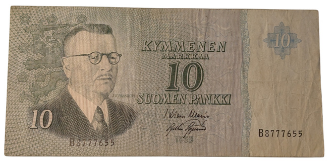 10 Markkaa 1963 ilman Litt B8777655