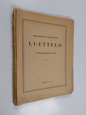 Helsingin yliopiston luettelo syyslukukautena 1949