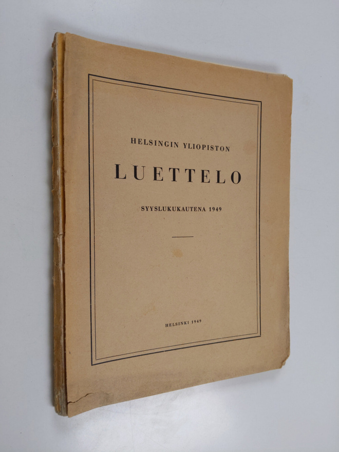 Helsingin yliopiston luettelo syyslukukautena 1949