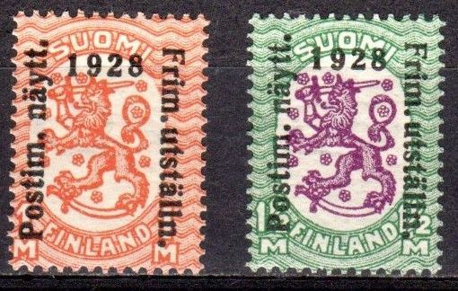 (S0606) Postimerkkinäyttely, 1928. Leimaamattomat