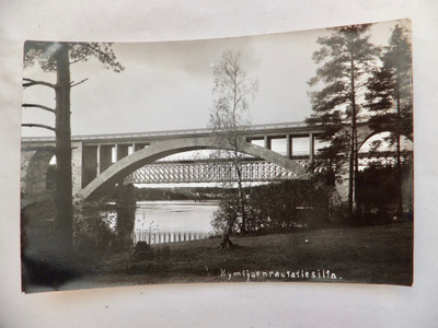 VANHA Postikortti Koria Kouvola Rautatiesilta 1930l