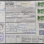 Pakettikortti 1971, Lahdesta Sveitsiin, tullausmerkinnät - pikkukuva 1