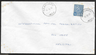 Postilähetys - Yl.m. 0,40mk (LAPE 618) Saarijärvi 31.10.68
