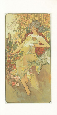 Alphonse Mucha: Syksy (panoraamakortti)