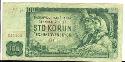 Tsekkoslovakia 100 kruunua 1961