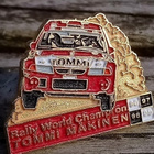 Rally Tommi Mäkinen pinssi 90 luvulta, Halkaisija - 27mm. - pikkukuva 2