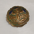 Antique Art Nouveau emaloitu solki rintaneula rintakoru - pikkukuva 1