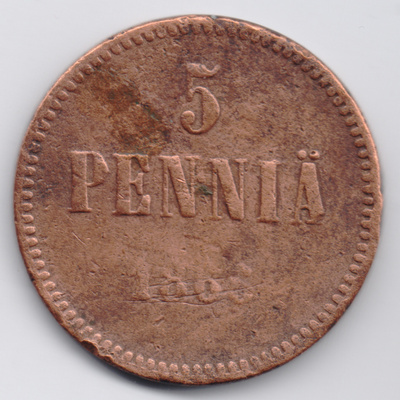 1866 5 penniä kl3