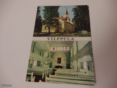 Vilppulan kirkko, sisäkuva ja ulkokuva. Kulkenut