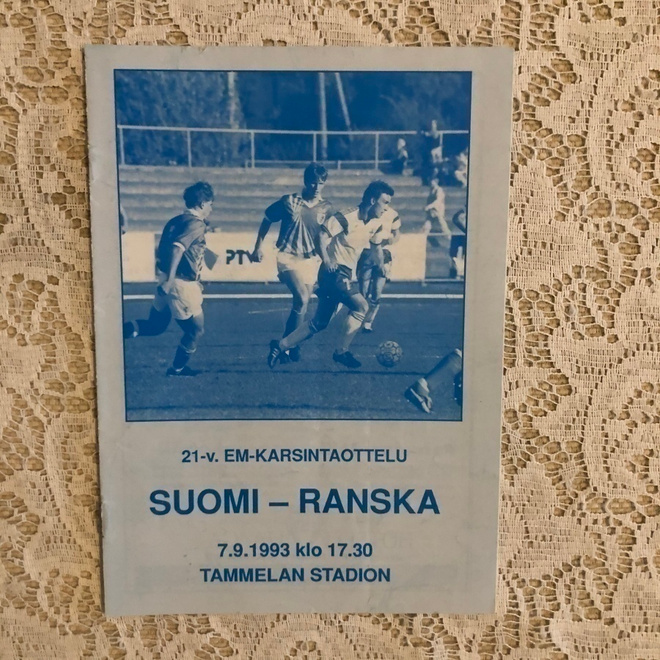 Käsiohjelma EM-karsinnat U21: Suomi-Ranska.1993.
