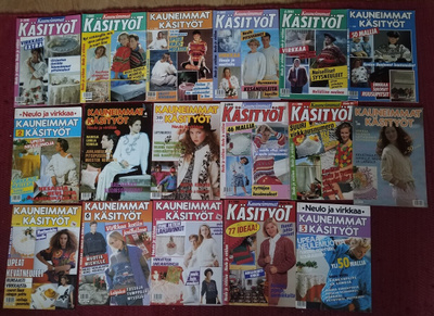 Neulo ja virkkaa-lehtiä 17 kpl 1980- ja 1990-luvuilta