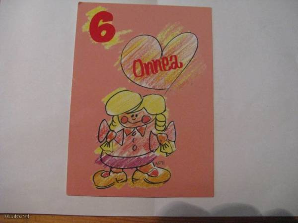 Onnea 6-vuotiaalle, vähän isompi koko