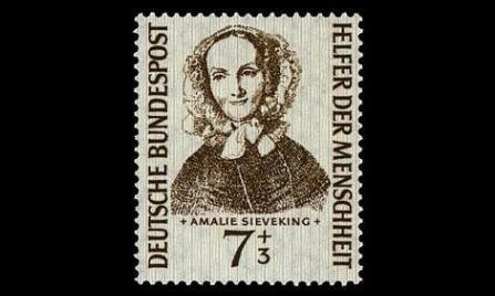 Saksa 222 ** Amalie Sieveking 7+3 Pf (1955)