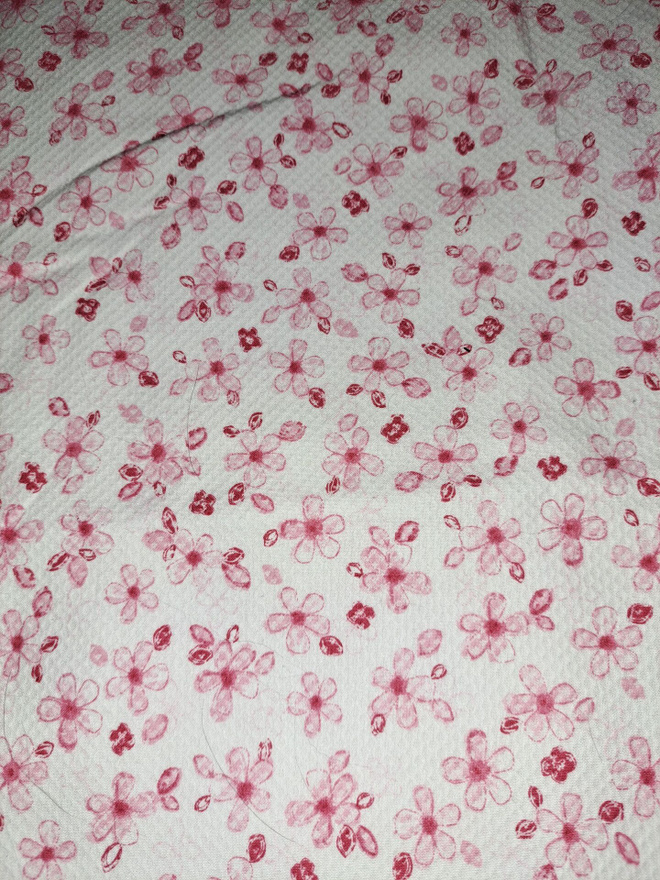Pinkki valkoinen asustekangas 160x85cm