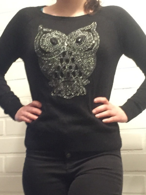 H&M musta pöllö neule koko XS/S