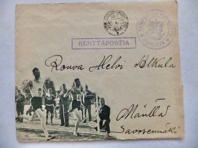 KenttäpostiKuori Olympia 1940 Tampereen Rykmentti Leima 1939