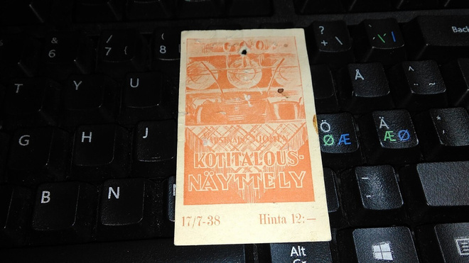 Rintamerkki Varsinais-suomi kotitalousnäyttely 1938 26/5