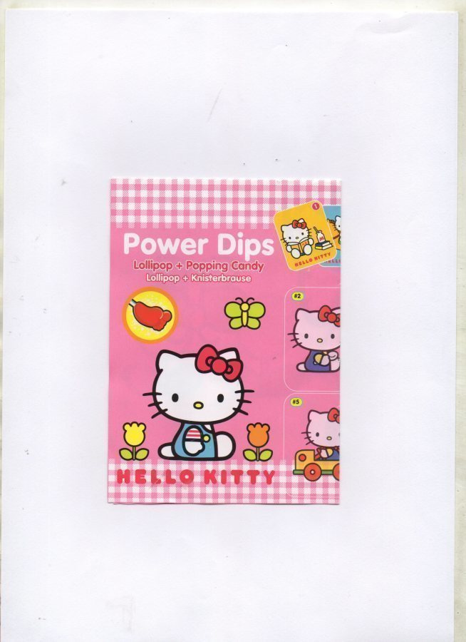 Hello Kitty Tikkaripussin  keräilykuvien keräily-lehtinen.
