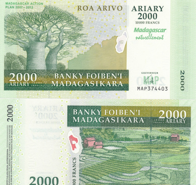 Madagascar 2.000 Ariary 2007 P93 #382