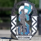 Hopeinen emalinen Uusi Suomi merkki. Halkaisija - 31 mm. - pikkukuva 4