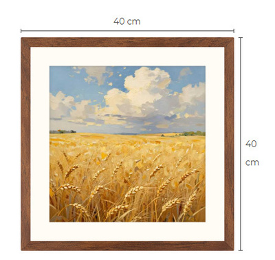 Uusi uniikki peltomaisema art print taulu 40 cm x 40 cm