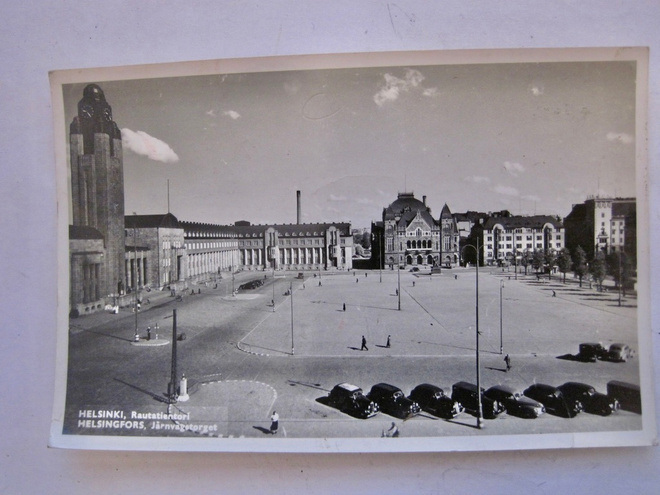 VANHA Postikortti Helsinki Rautatie Asema 1930-l