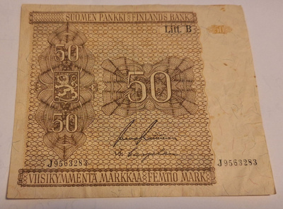 50mk seteli 1945.