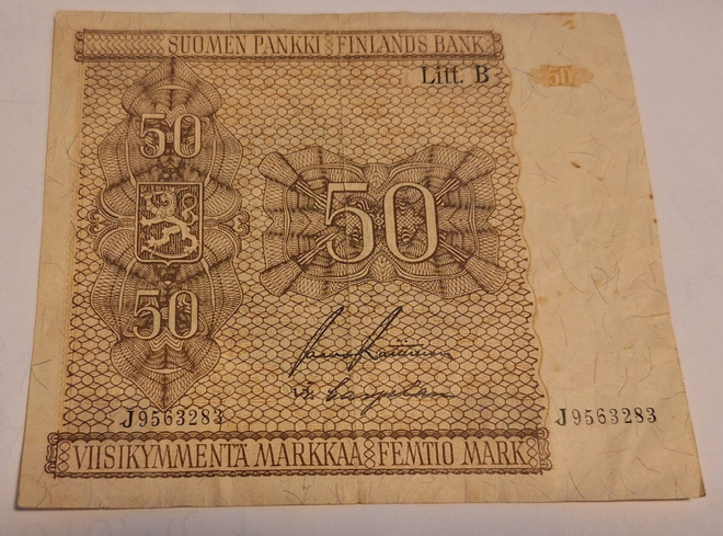 50mk seteli 1945.