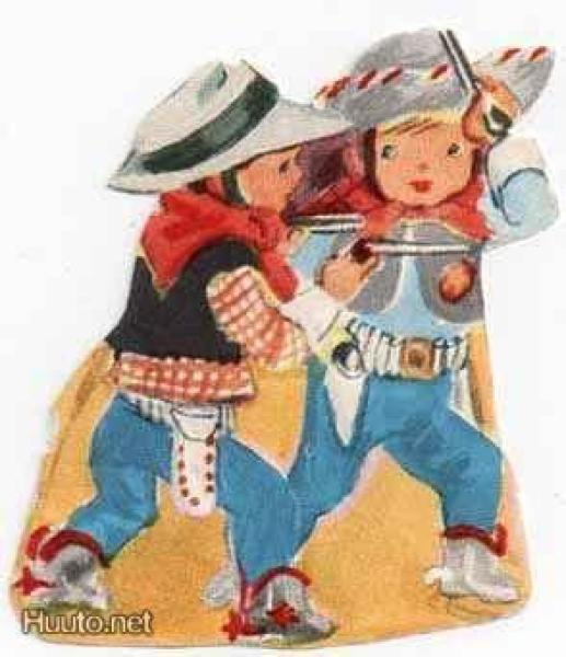 Norjalainen / Pikkupojat länkkärileikeissä. 1950-l.