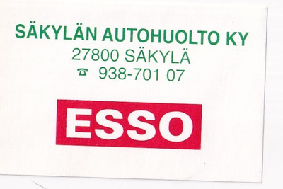 Säkylä,  Säkylän Autohuolto Ky  ESSO  .b480