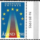 Ål 1995 Euroopa Unioni 2,90 mk välilöpari numero ** LaPe 095 - pikkukuva 1