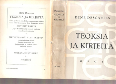Descartes, René: Teoksia ja kirjeitä, WSOY 1956, ns., K3 +