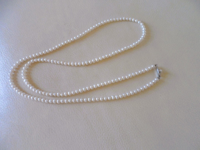 Helminauha 73cm Hopealukko 925 Vintage