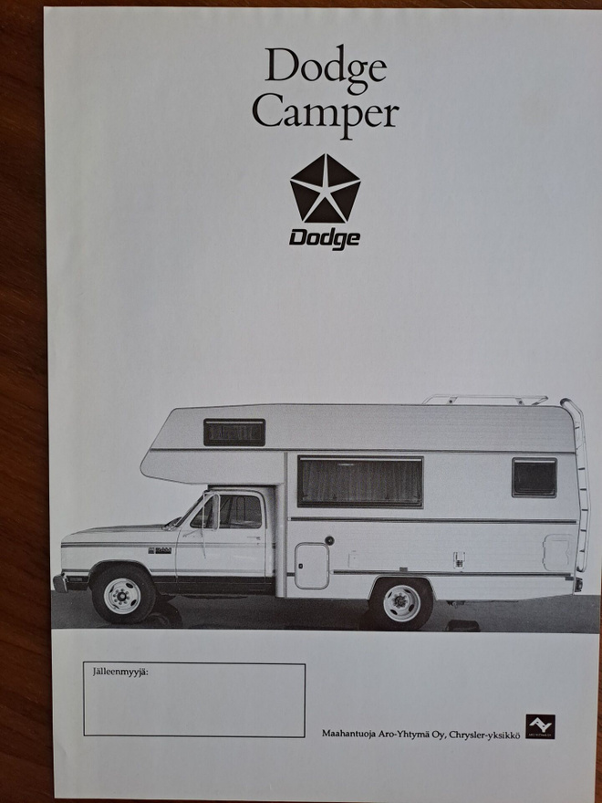 Dodge Ram Camper -esite 80-luvun lopusta