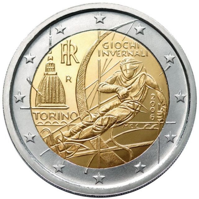 ** ITALIA 2€ 2006 Torinon olympialaiset pillerissä **